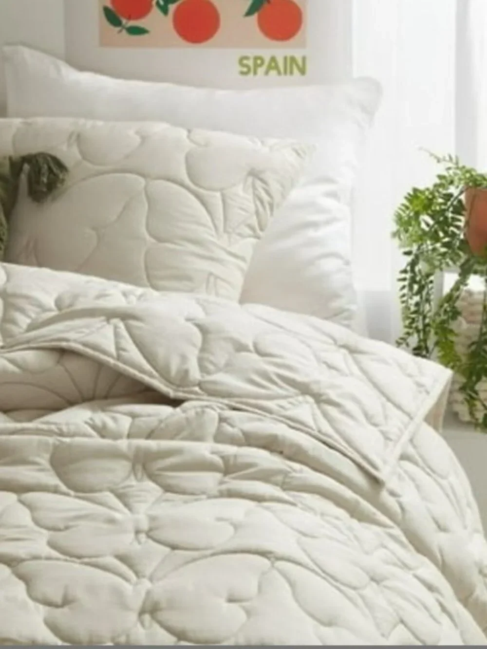 Dormify Twin/Twin XL Embroidered Butterfly Comforter and Sham Set - Cream